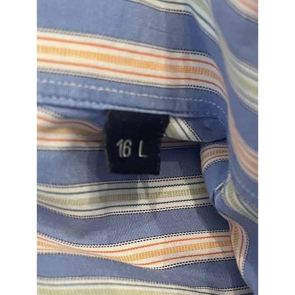BURBERRY London 100% Cotton Striped Button Down Mens Shirt  16L Read Description - Picture 6 of 8